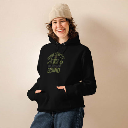 Schwarz: Damen Bio Hoodie Gesund Schwarz von TextilRebell – GOTS-zertifiziert, 350 g/m², nachhaltiger Streetwear-Style