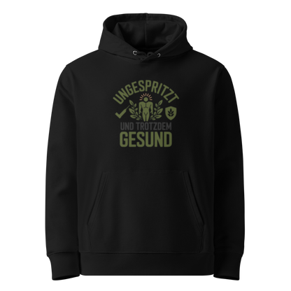 Schwarz: Damen Bio Hoodie Gesund Schwarz von TextilRebell – GOTS-zertifiziert, 350 g/m², nachhaltiger Streetwear-Style