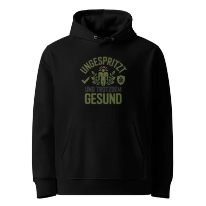 Damen Bio Hoodie Gesund Schwarz von TextilRebell – GOTS-zertifiziert, 350 g/m², nachhaltiger Streetwear-Style
