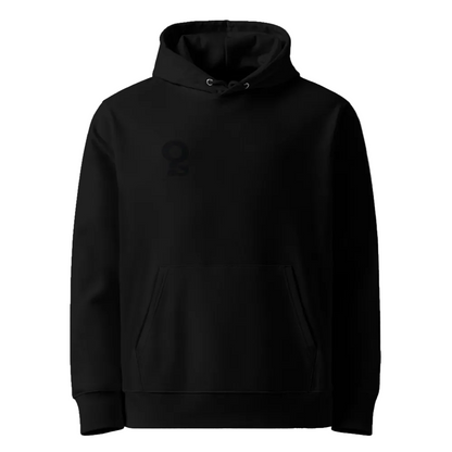 „Unisex Hoodie „Frage" in Schwarz – Statement-Print, 100% Bio-Baumwolle GOTS, 350 g/m², nachhaltige Mode von TextilRebell"