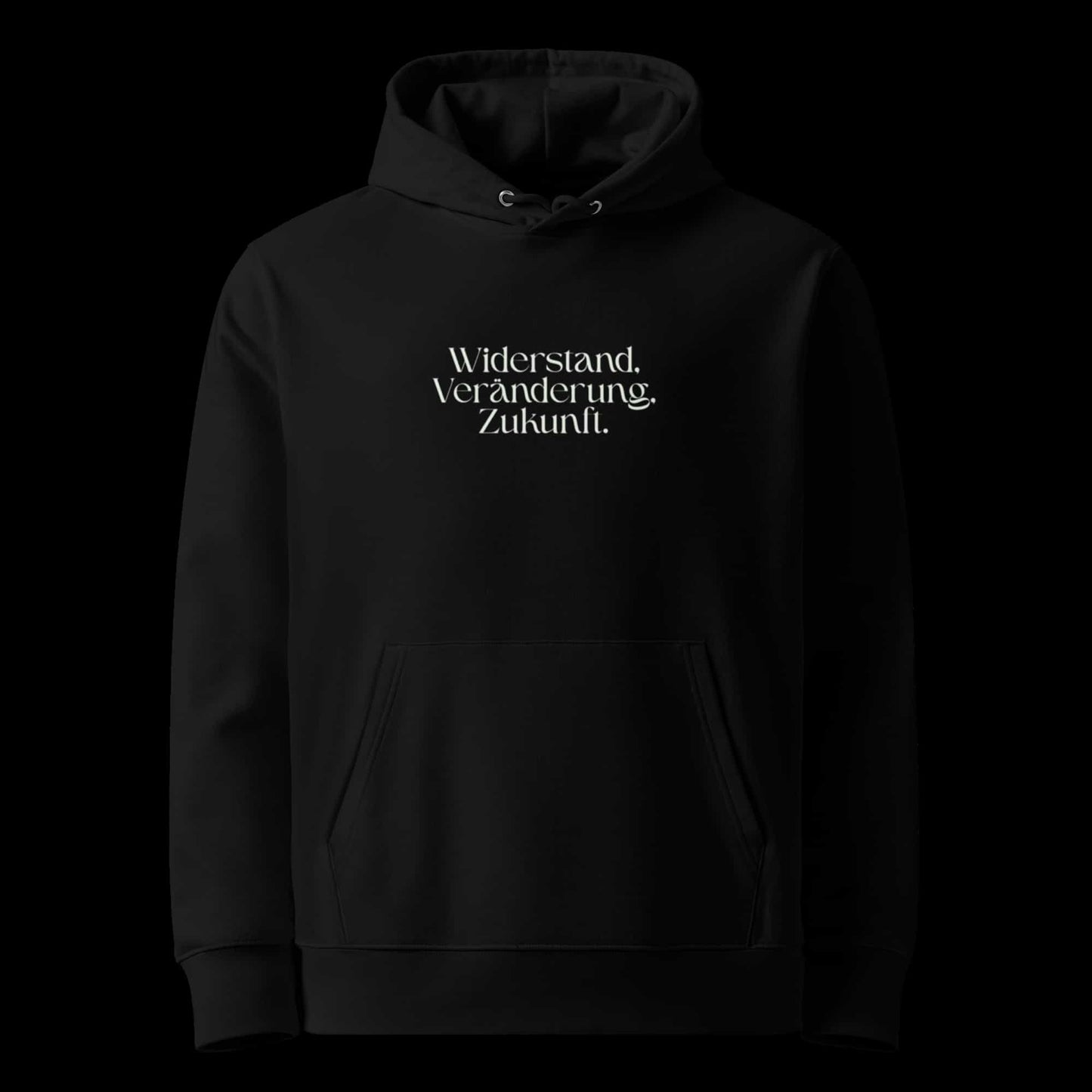 Schwarz: Herren Bio Hoodie Widerstand Schwarz von TextilRebell – GOTS-zertifiziert, 350 g/m², nachhaltiger Streetwear-Style