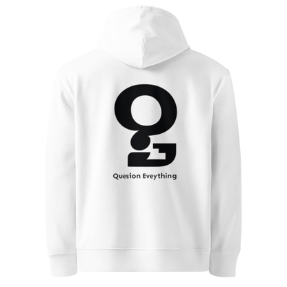 Weiß: Herren Bio Hoodie Frage Weiß von TextilRebell – GOTS-zertifiziert, 350 g/m², faire Produktion