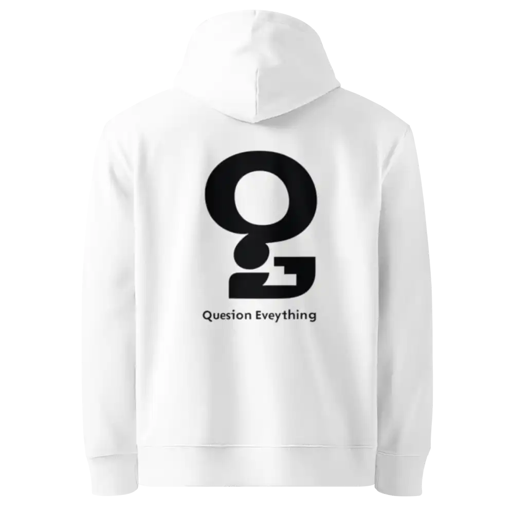 Herren Bio Hoodie Frage Weiß von TextilRebell – GOTS-zertifiziert, 350 g/m², faire Produktion