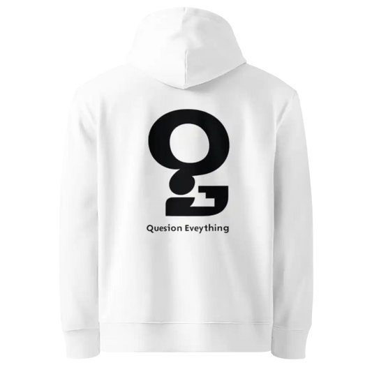 Herren Bio Hoodie Frage Weiß von TextilRebell – GOTS-zertifiziert, 350 g/m², faire Produktion