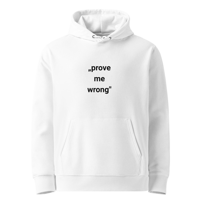Weiß: Herren Bio Hoodie Prove me Weiß von TextilRebell – GOTS-zertifiziert, 350 g/m², faire Produktion
