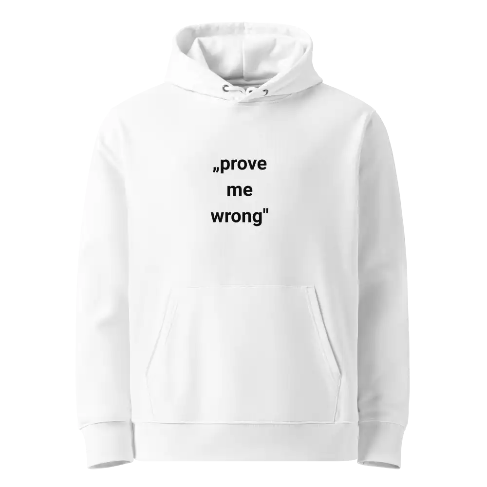 Weiß: Herren Bio Hoodie Prove me Weiß von TextilRebell – GOTS-zertifiziert, 350 g/m², faire Produktion
