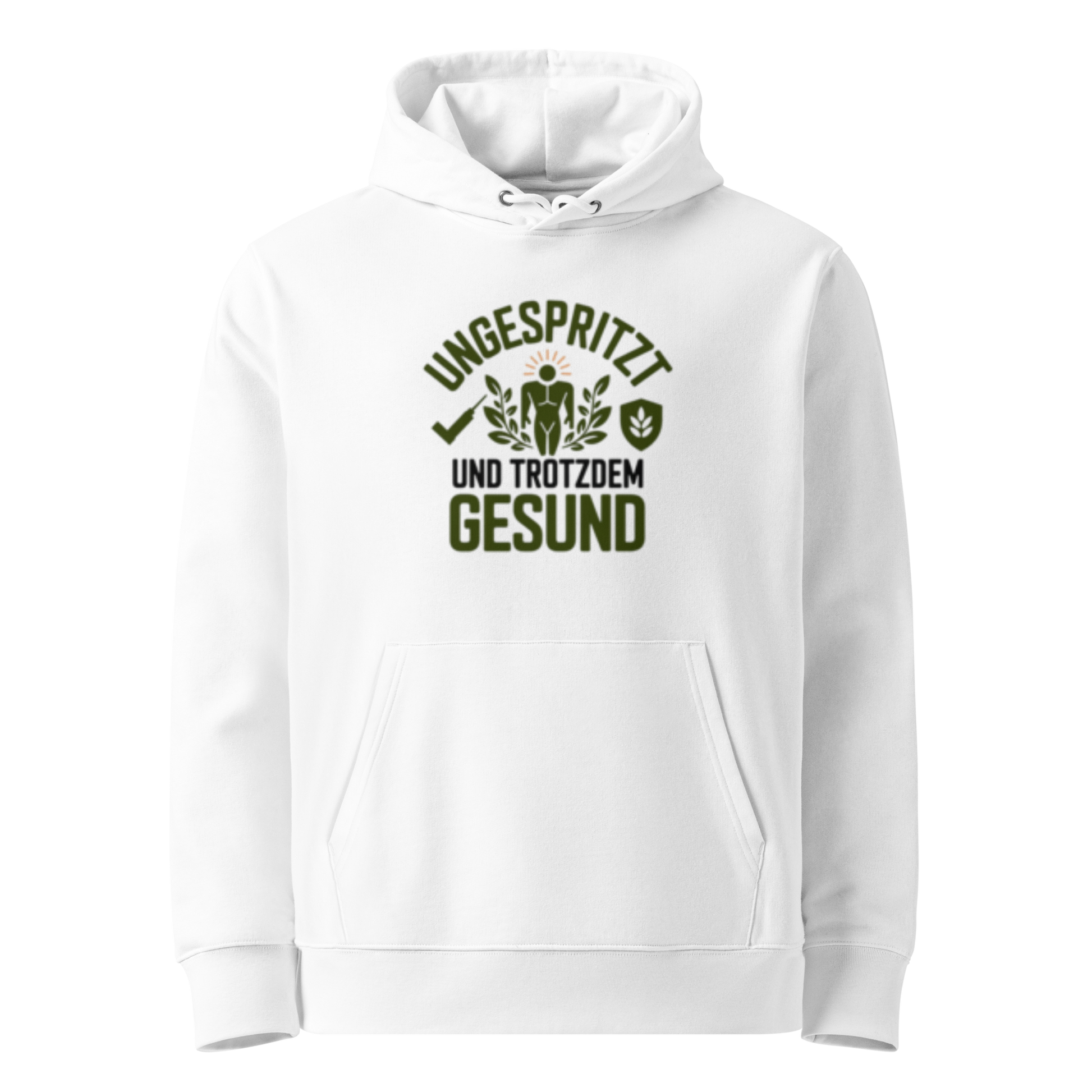 Weiß: Damen Bio Hoodie Gesund Weiß von TextilRebell – GOTS-zertifiziert, 350 g/m², faire Produktion