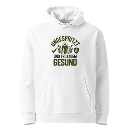 Weiß: Damen Bio Hoodie Gesund Weiß von TextilRebell – GOTS-zertifiziert, 350 g/m², faire Produktion