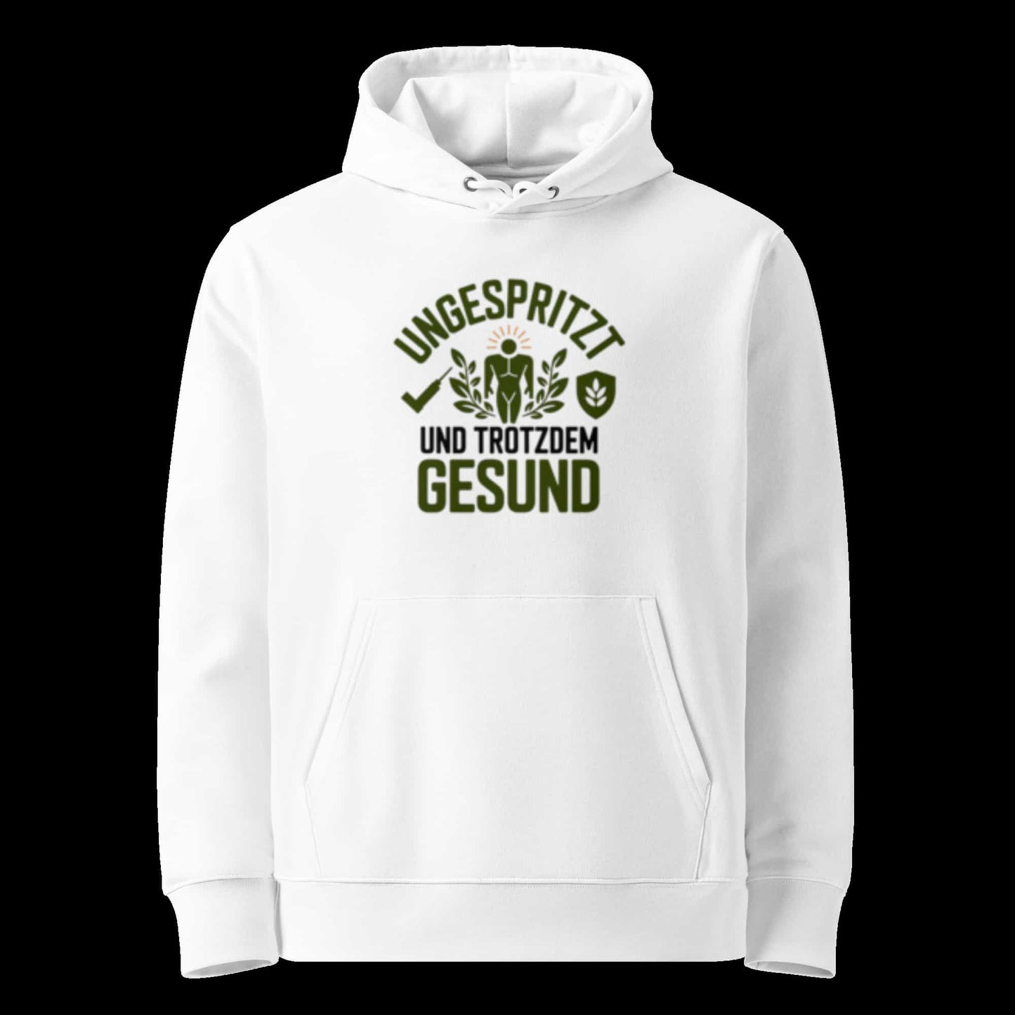 Weiß: Damen Bio Hoodie Gesund Weiß von TextilRebell – GOTS-zertifiziert, 350 g/m², faire Produktion