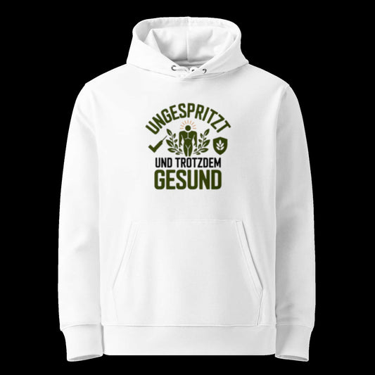 Weiß: Damen Bio Hoodie Gesund Weiß von TextilRebell – GOTS-zertifiziert, 350 g/m², faire Produktion