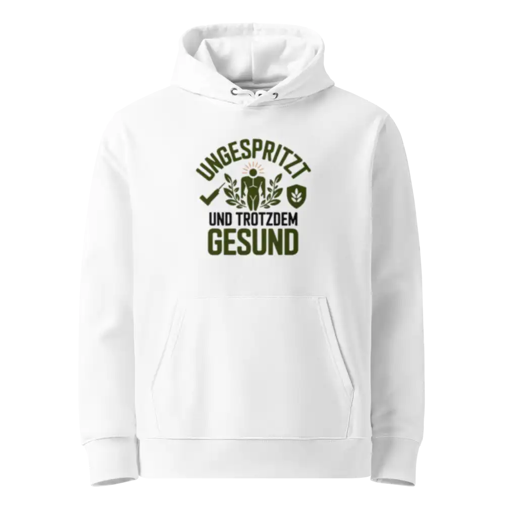 Damen Bio Hoodie Gesund Weiß von TextilRebell – GOTS-zertifiziert, 350 g/m², faire Produktion