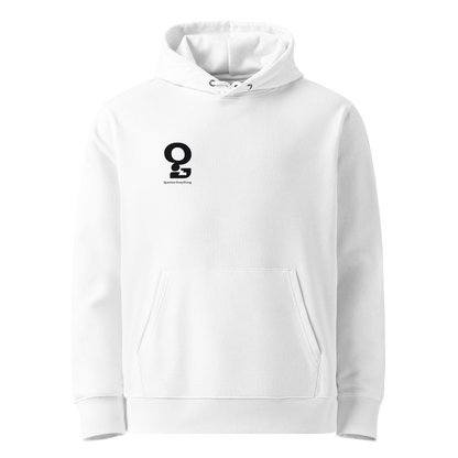 Weiß: Herren Bio Hoodie Frage Weiß von TextilRebell – GOTS-zertifiziert, 350 g/m², faire Produktion