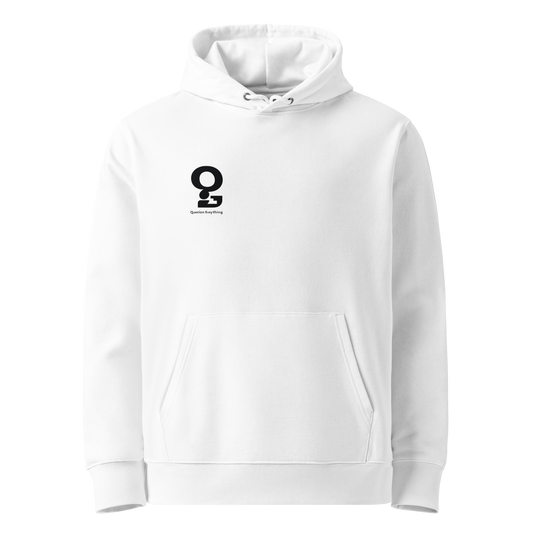 Weiß: Herren Bio Hoodie Frage Weiß von TextilRebell – GOTS-zertifiziert, 350 g/m², faire Produktion