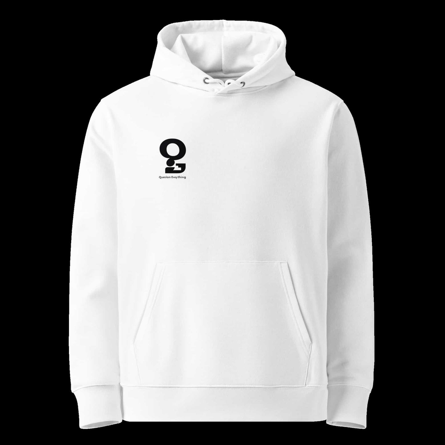 Weiß: Herren Bio Hoodie Frage Weiß von TextilRebell – GOTS-zertifiziert, 350 g/m², faire Produktion
