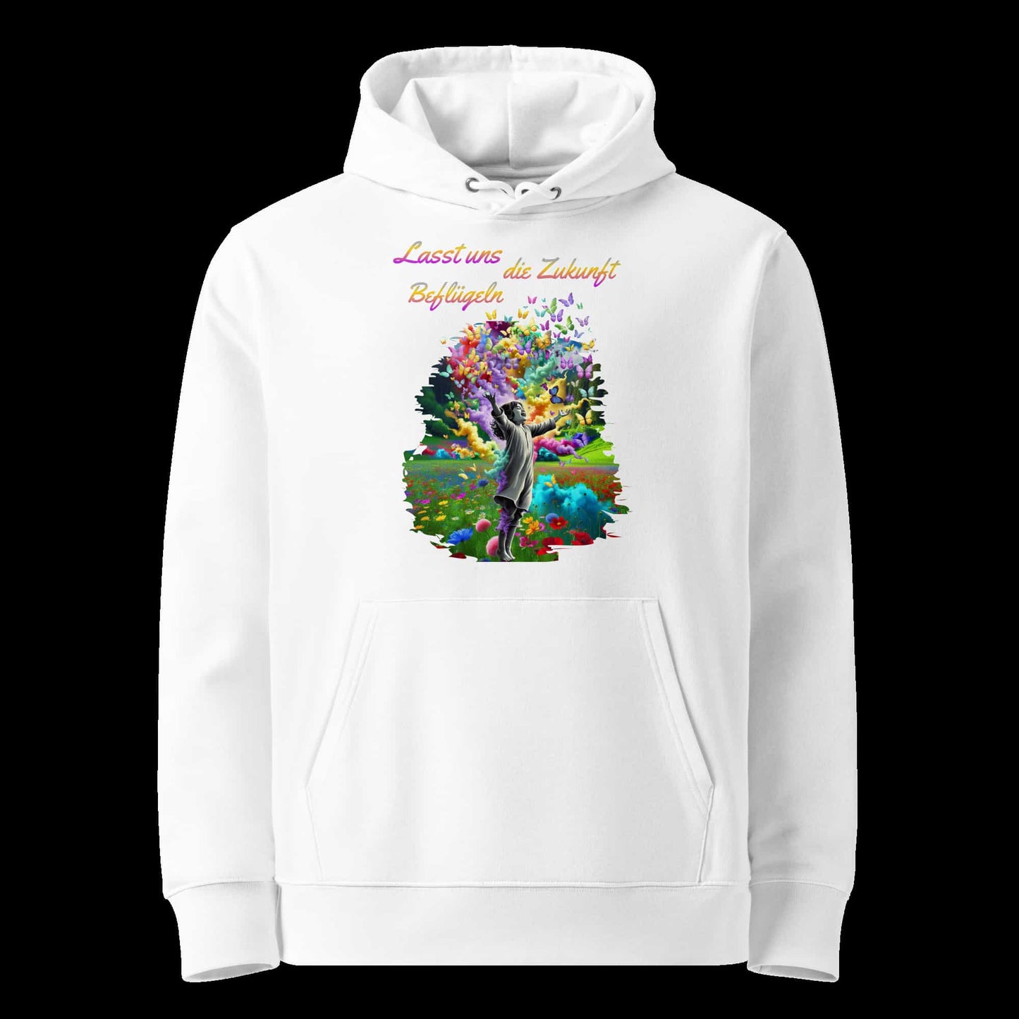 Weiß: Damen Bio Hoodie Zukunft Weiß von TextilRebell – GOTS-zertifiziert, 350 g/m², faire Produktion