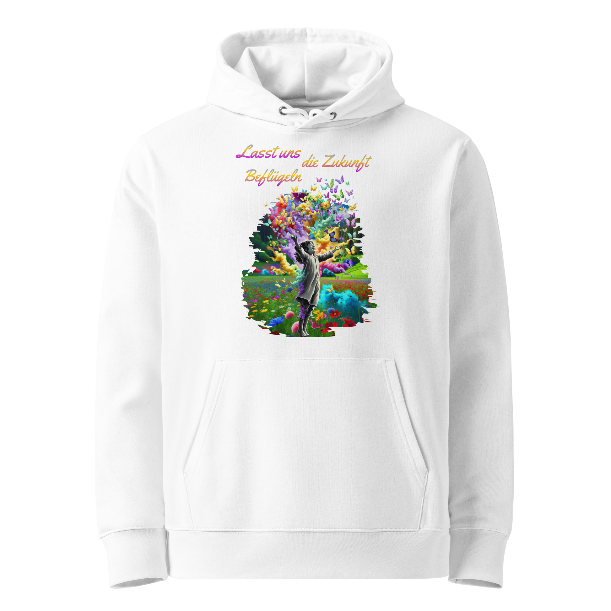 Weiß: Damen Bio Hoodie Zukunft Weiß von TextilRebell – GOTS-zertifiziert, 350 g/m², faire Produktion