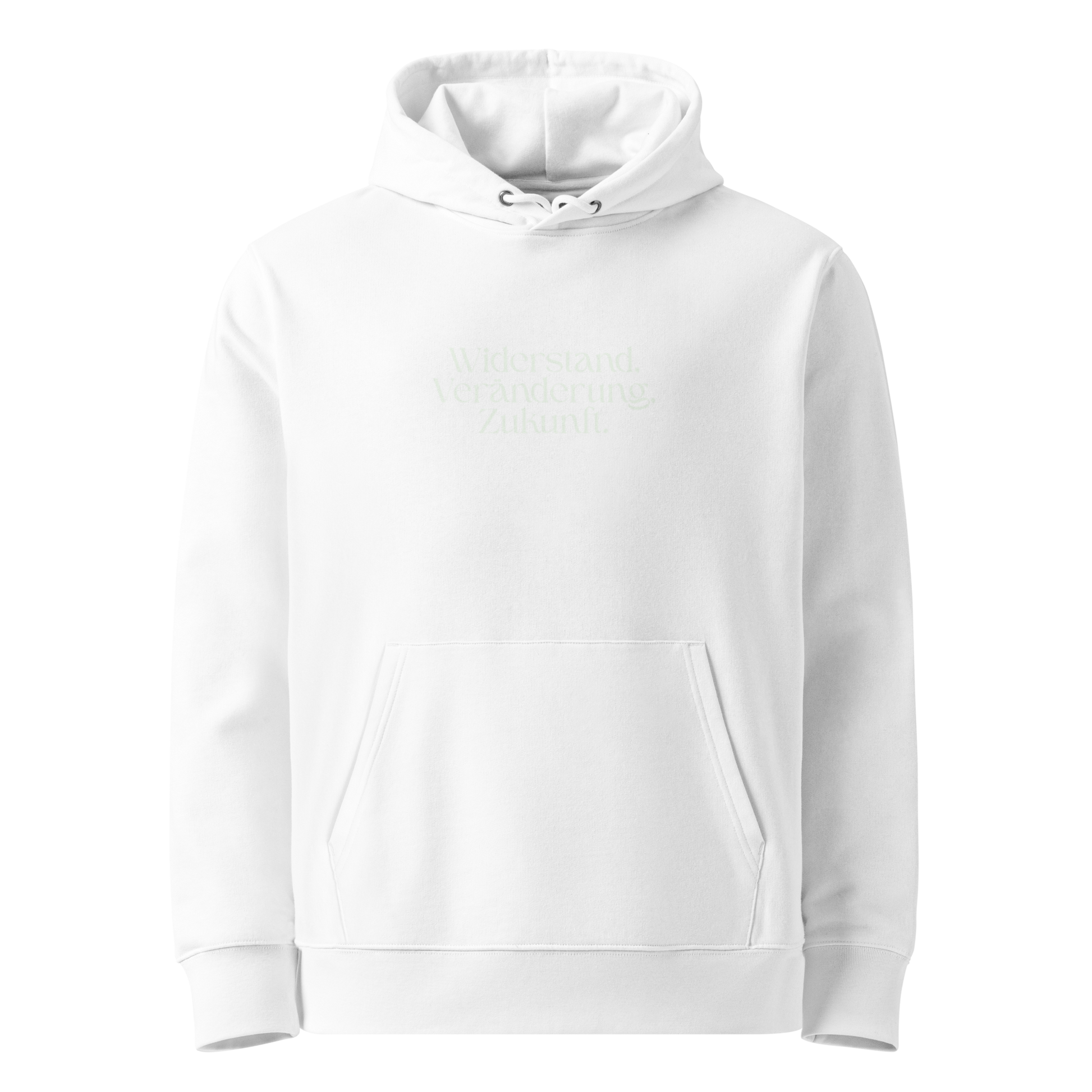 Weiß: Herren Bio Hoodie Widerstand Weiß von TextilRebell – GOTS-zertifiziert, 350 g/m², faire Produktion