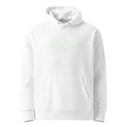 Weiß: Herren Bio Hoodie Widerstand Weiß von TextilRebell – GOTS-zertifiziert, 350 g/m², faire Produktion