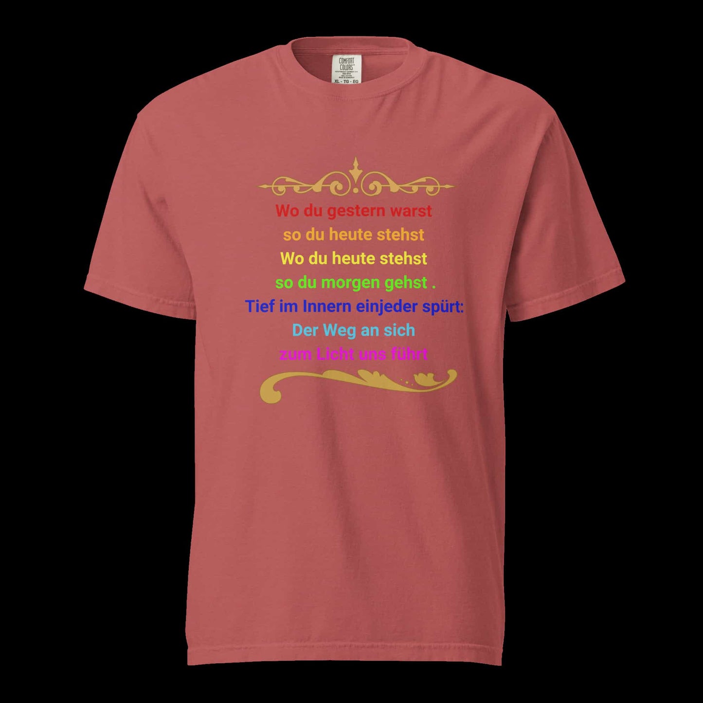 Yam: Damen Bio T-Shirt Der Weg zum ICH BIN Yam von TextilRebell – GOTS-zertifiziert, stückgefärbt, Statement Shirt