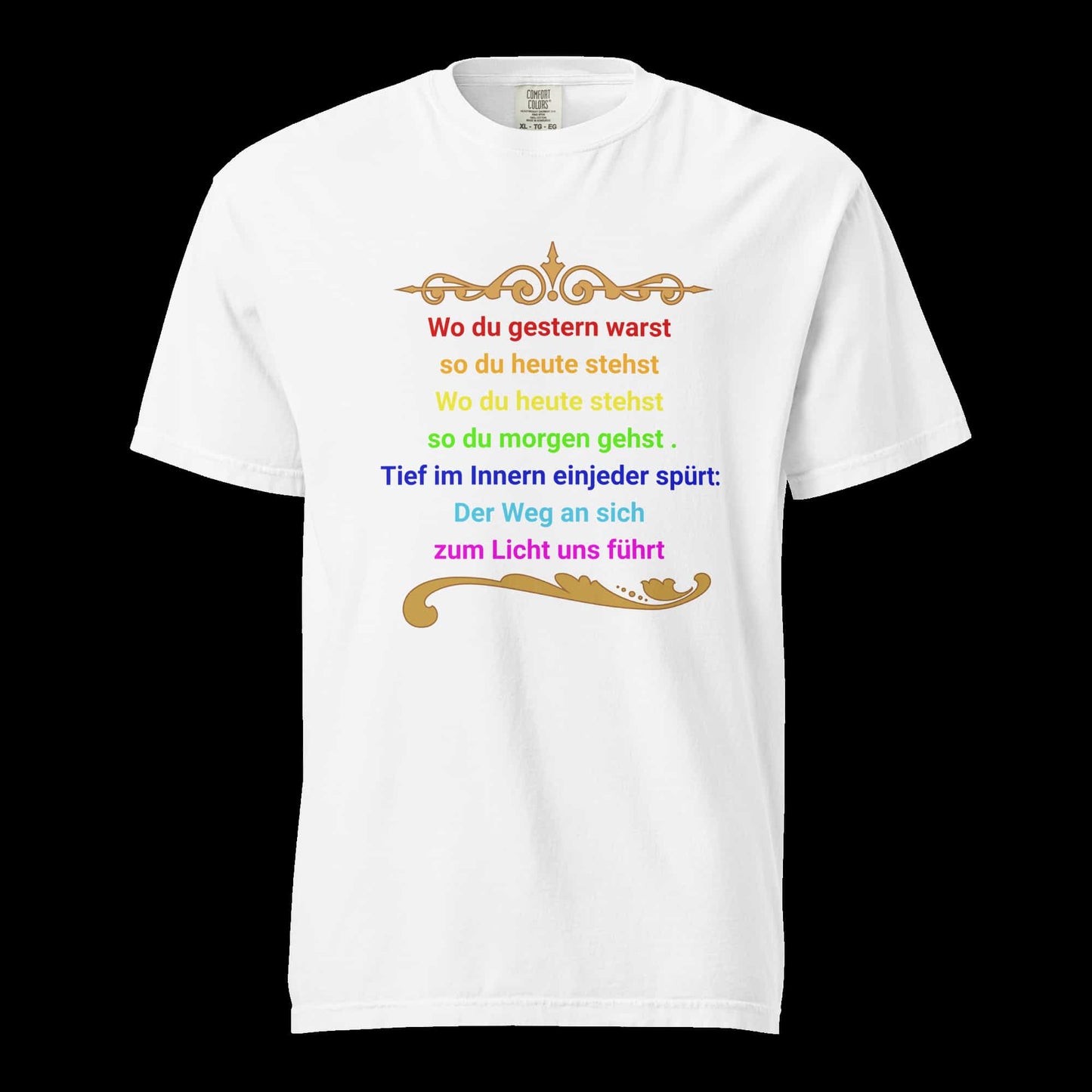 Weiß: Damen Bio T-Shirt Der Weg zum ICH BIN Weiß von TextilRebell – GOTS-zertifiziert, stückgefärbt, nachhaltiger Style