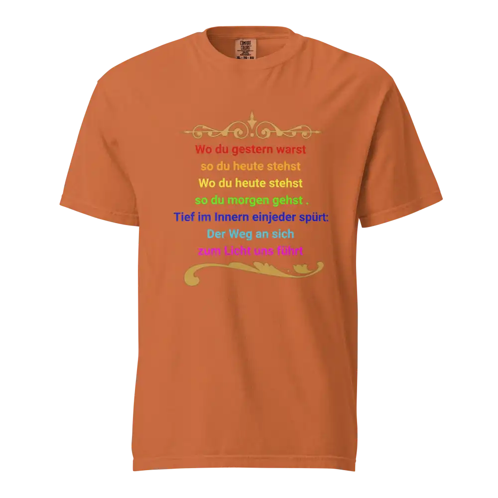 Yam: Damen Bio T-Shirt „Der Weg zum ICH BIN" von TextilRebell – 100% Bio-Baumwolle, GOTS-zertifiziert, stückgefärbt, nachhaltige Streetwear