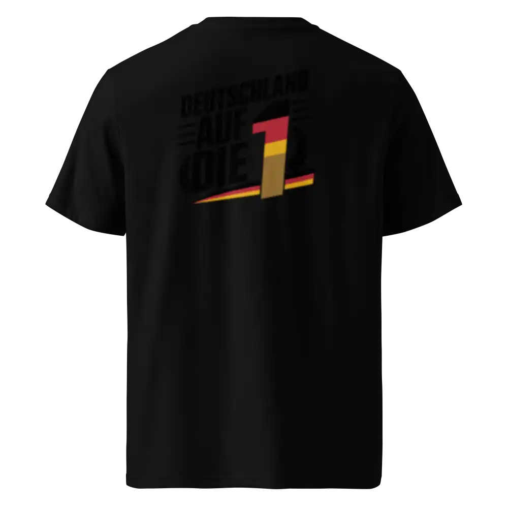 Herren Bio T-Shirt Auf die 1 Schwarz von TextilRebell – GOTS-zertifiziert, 180 g/m², nachhaltiger Streetwear-Style