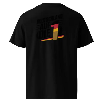 Herren Bio T-Shirt Auf die 1 Schwarz von TextilRebell – GOTS-zertifiziert, 180 g/m², nachhaltiger Streetwear-Style