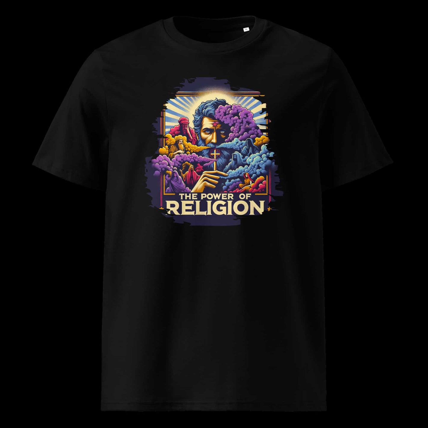 Schwarz: Herren Bio T-Shirt Religion Schwarz von TextilRebell – GOTS-zertifiziert, 180 g/m², nachhaltiger Streetwear-Style