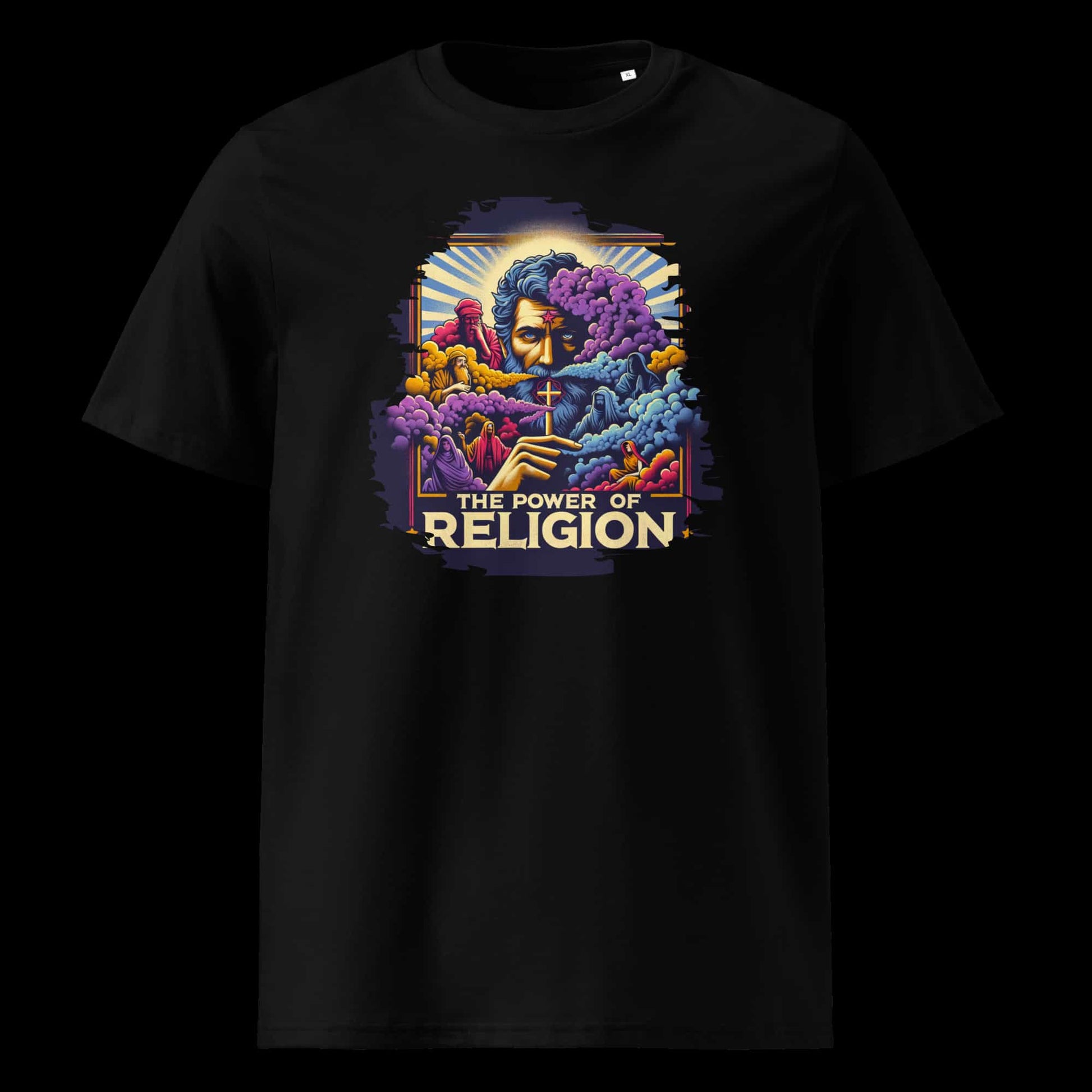 Schwarz: Herren Bio T-Shirt Religion Schwarz von TextilRebell – GOTS-zertifiziert, 180 g/m², nachhaltiger Streetwear-Style