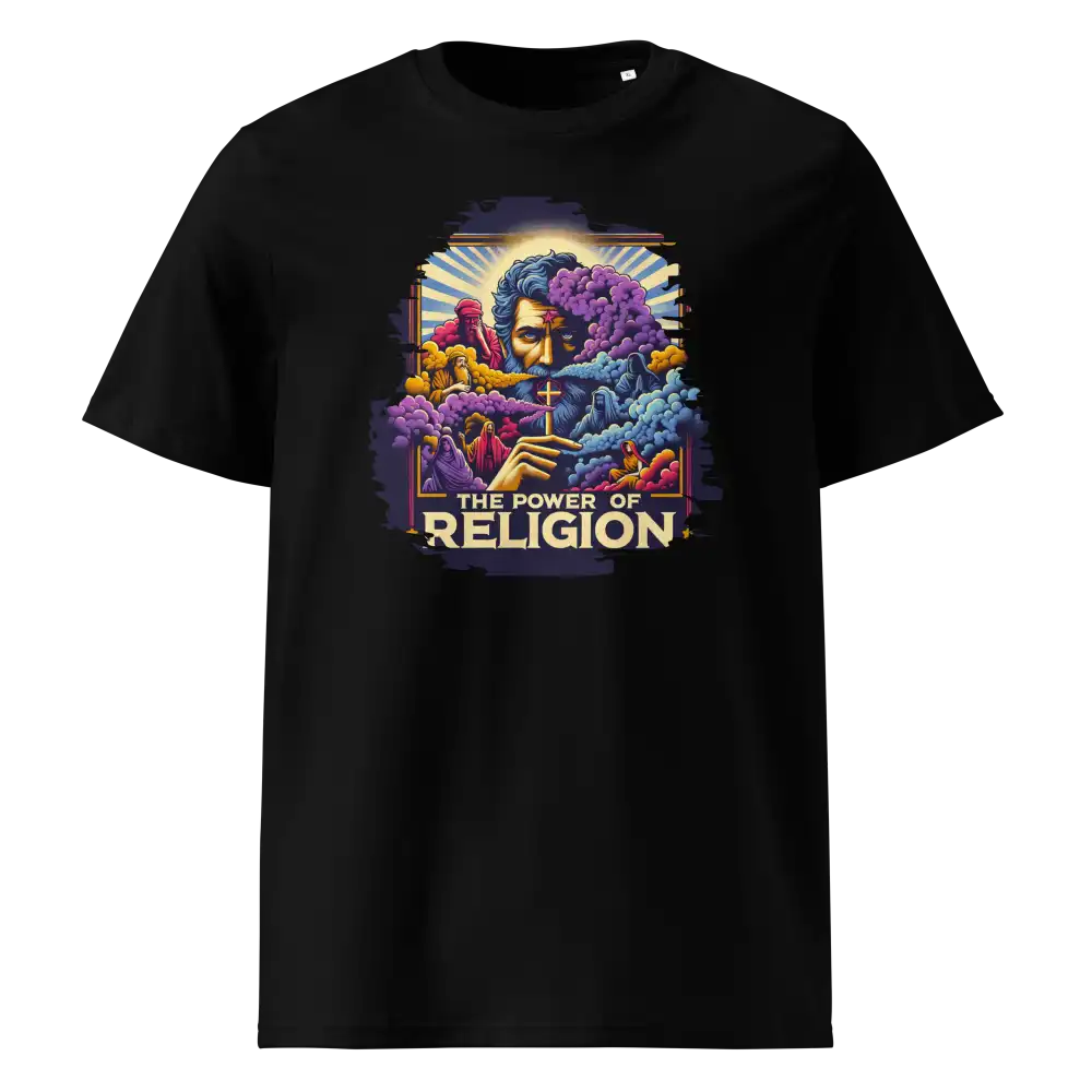 Schwarz: Herren Bio T-Shirt Religion Schwarz von TextilRebell – GOTS-zertifiziert, 180 g/m², nachhaltiger Streetwear-Style