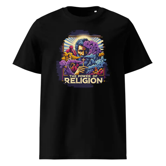 Schwarz: Herren Bio T-Shirt Religion Schwarz von TextilRebell – GOTS-zertifiziert, 180 g/m², nachhaltiger Streetwear-Style