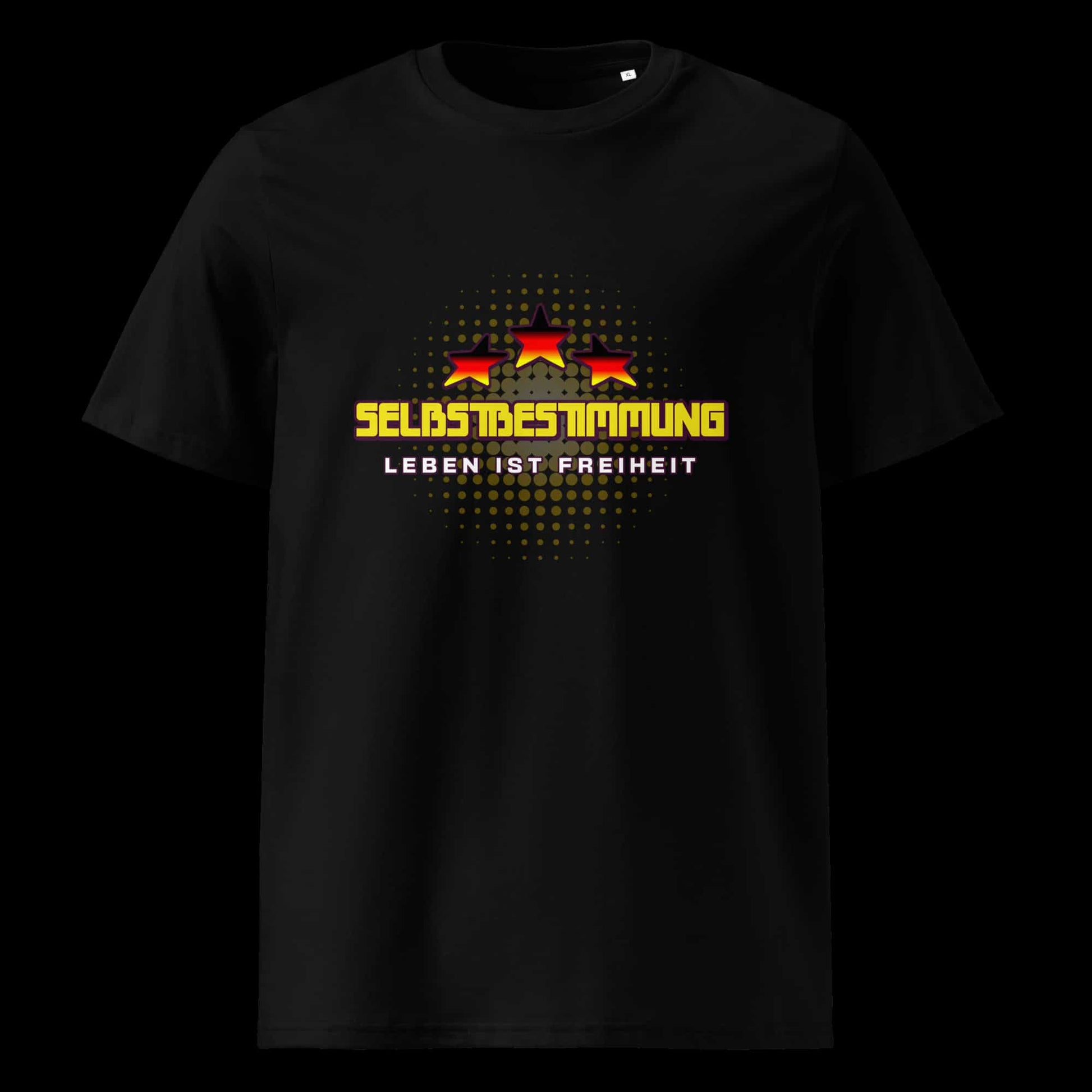 Schwarz: Herren Bio T-Shirt Selbstbestimmung Schwarz von TextilRebell – GOTS-zertifiziert, 180 g/m², nachhaltiger Streetwear-Style