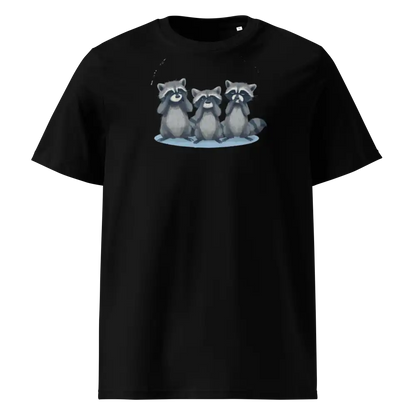 Schwarz: Damen Bio T-Shirt Waschbär Schwarz von TextilRebell – GOTS-zertifiziert, 180 g/m², nachhaltiger Streetwear-Style