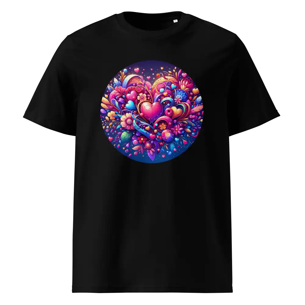  Damen Bio T-Shirt Herzen Schwarz von TextilRebell – GOTS-zertifiziert, 180 g/m², nachhaltiger Streetwear-Style