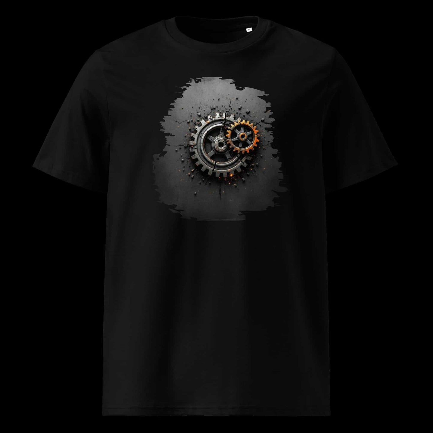 Schwarz: Herren Bio T-Shirt Zahnräder Schwarz von TextilRebell – GOTS-zertifiziert, 180 g/m², nachhaltiger Streetwear-Style