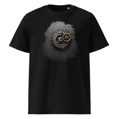 Schwarz: Herren Bio T-Shirt Zahnräder Schwarz von TextilRebell – GOTS-zertifiziert, 180 g/m², nachhaltiger Streetwear-Style