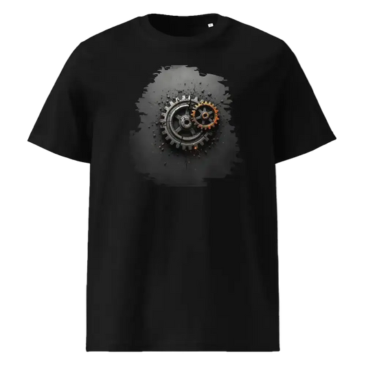 Herren Bio T-Shirt Zahnräder Schwarz von TextilRebell – GOTS-zertifiziert, 180 g/m², nachhaltiger Streetwear-Style