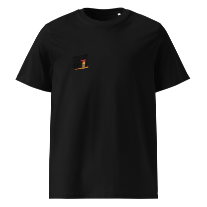 Schwarz: Herren Bio T-Shirt Auf die 1 Schwarz von TextilRebell – GOTS-zertifiziert, 180 g/m², nachhaltiger Streetwear-Style