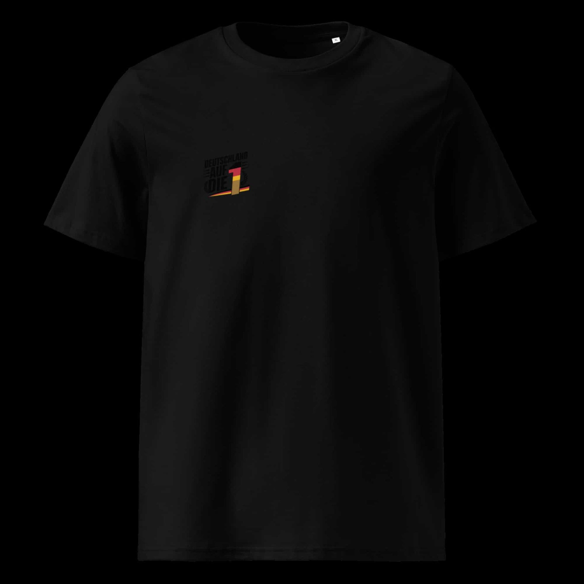 Schwarz: Herren Bio T-Shirt Auf die 1 Schwarz von TextilRebell – GOTS-zertifiziert, 180 g/m², nachhaltiger Streetwear-Style