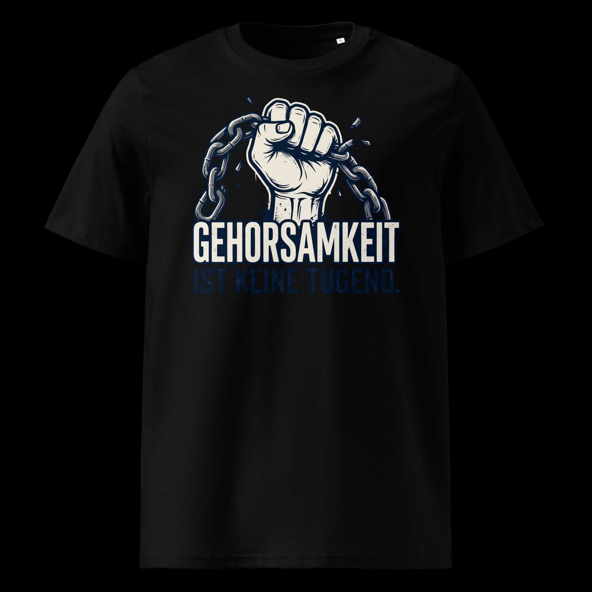„Herren Bio T-Shirt Gehorsamkeit von TextilRebell – 100% GOTS-zertifizierte Bio-Baumwolle, nachhaltiges Statement Streetwear"