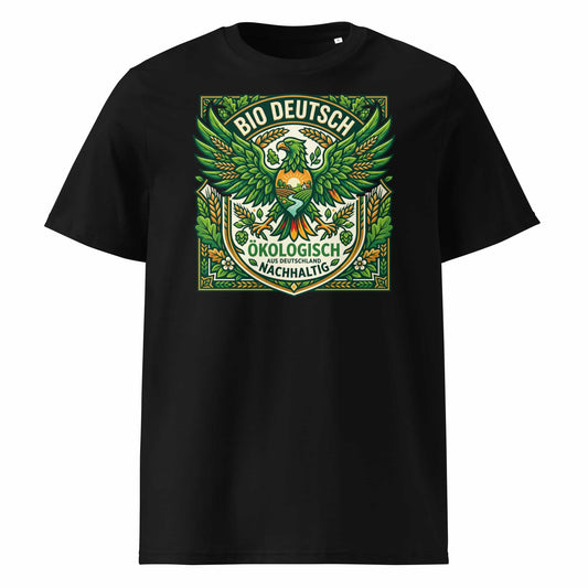 Herren Bio T-Shirt „Deutsch" – Schwarz – GOTS-zertifiziert, 100% Bio-Baumwolle – TextilRebell