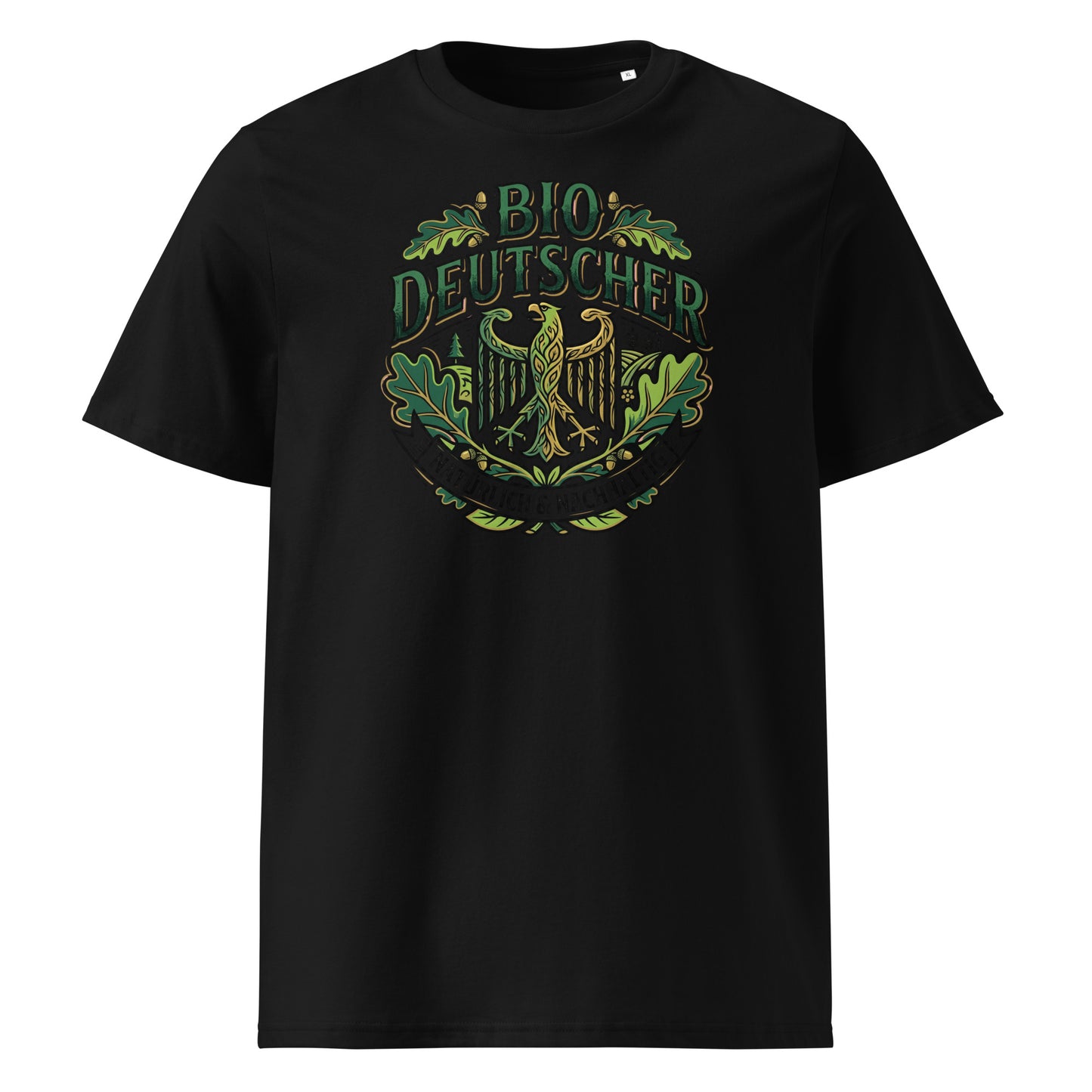  Schwarzes Herren Bio T-Shirt mit Bio Deutscher Adler Print – GOTS-zertifiziert | TextilRebell