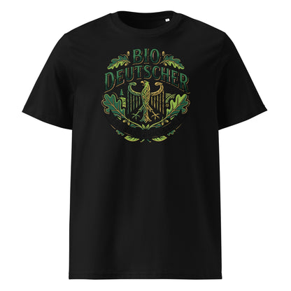  Schwarzes Herren Bio T-Shirt mit Bio Deutscher Adler Print – GOTS-zertifiziert | TextilRebell