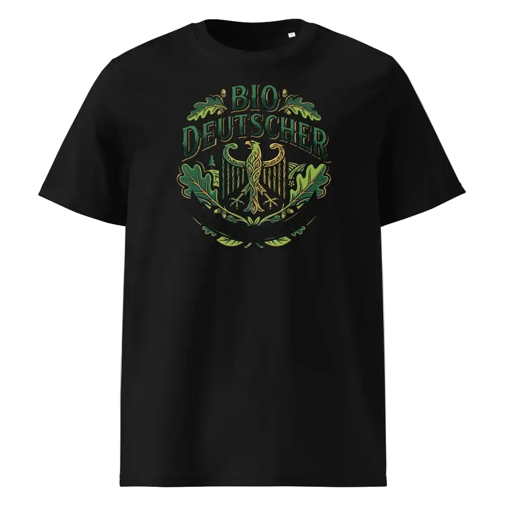 Schwarzes Herren Bio T-Shirt mit Bio Deutscher Adler Print – GOTS-zertifiziert | TextilRebell