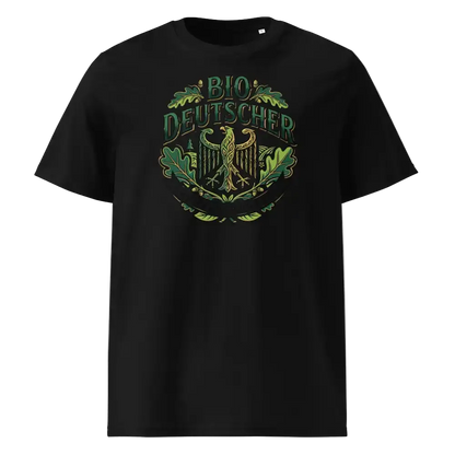 Schwarzes Herren Bio T-Shirt mit Bio Deutscher Adler Print – GOTS-zertifiziert | TextilRebell