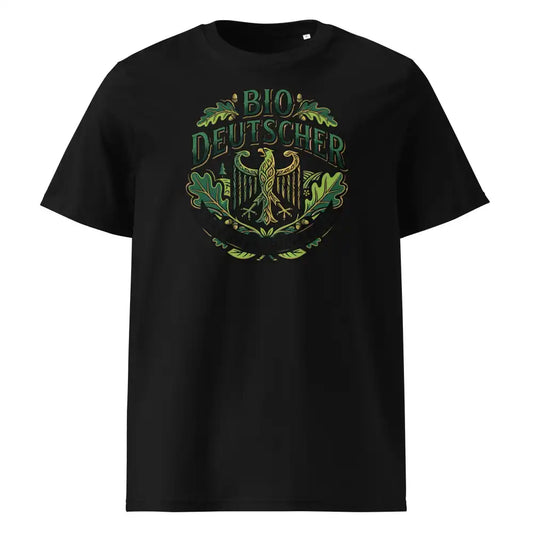 Schwarzes Herren Bio T-Shirt mit Bio Deutscher Adler Print – GOTS-zertifiziert | TextilRebell
