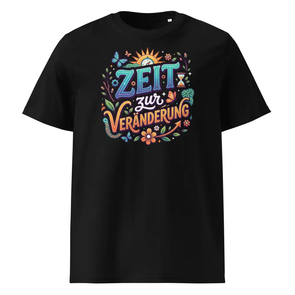  Damen T-Shirt „Zeit zur Veränderung" in Schwarz – 100% Bio-Baumwolle GOTS | TextilRebell
