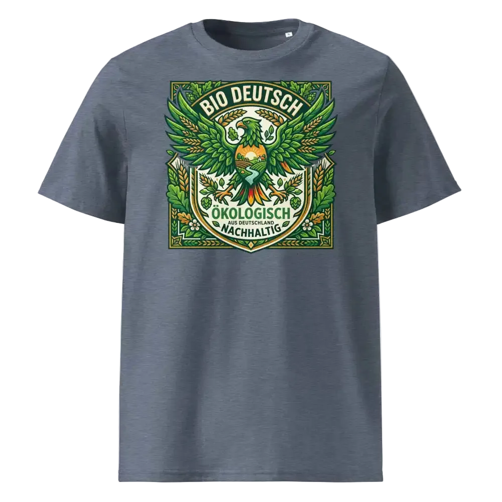 Herren Bio T-Shirt „Deutsch" –dark-heather-blue GOTS-zertifiziert, 100% Bio-Baumwolle – TextilRebell