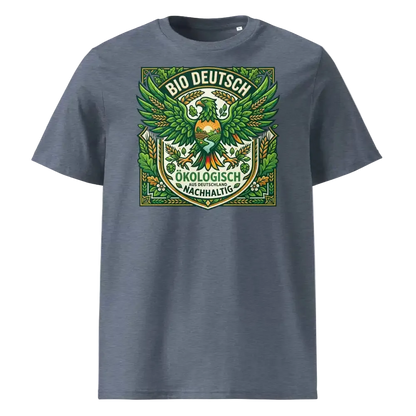 Herren Bio T-Shirt „Deutsch" –dark-heather-blue GOTS-zertifiziert, 100% Bio-Baumwolle – TextilRebell
