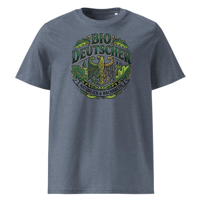 Herren Bio T-Shirt Dark Heather Blue mit Bio Deutscher Adler Print – GOTS-zertifiziert | TextilRebell